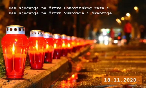 [18.11.2020.] Dan sjećanja na žrtve Domovinskog rata i žrtvu Vukovara i Škabrnje